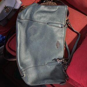 Coach Teal Leather Shoulder Bag